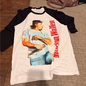 Men's Black and White Graphic Long Sleeve Tee